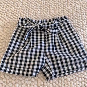 Gingham High Waist Shorts